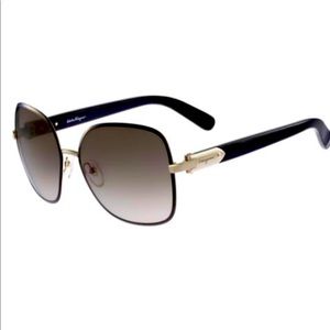 Salvatore Ferragamo black w/ gold trim sunglasses